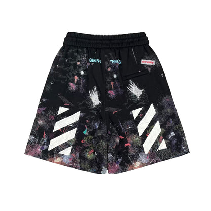 OFF-Whlte Starry sky inkjet shorts#9